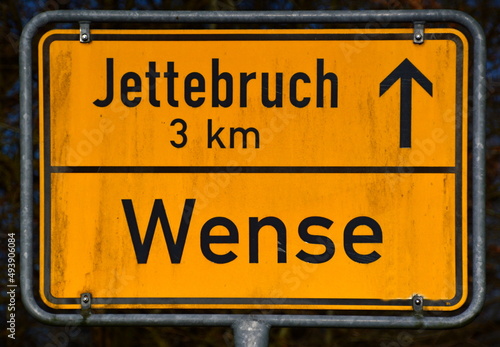 Ortschild von Wense, Niedersachsen