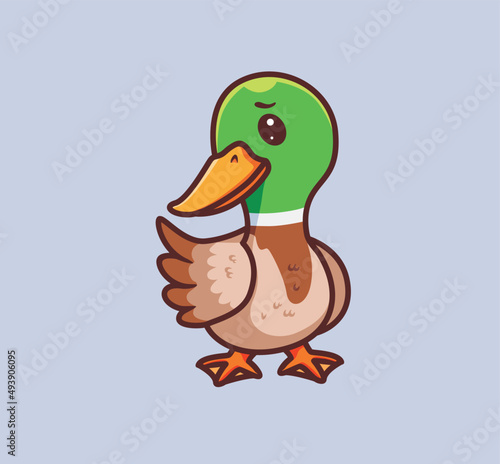 cute duck walking. isolated cartoon animal nature illustration. Flat Style suitable for Sticker Icon Design Premium Logo vector. Mascot Character
