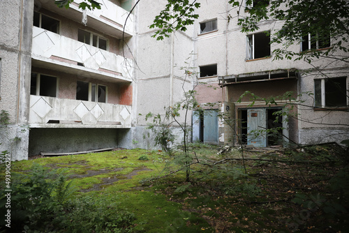 Building in Pripyat Town, Chernobyl Exclusion Zone, Ukraine