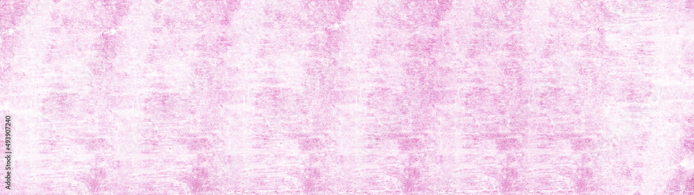 Fototapeta premium Bright pastel pink colored painted paper texture background template pattern, long panoramic banner