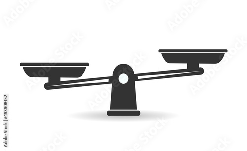 Bowls of scales in balance, an imbalance of scales. Vector illustration.
