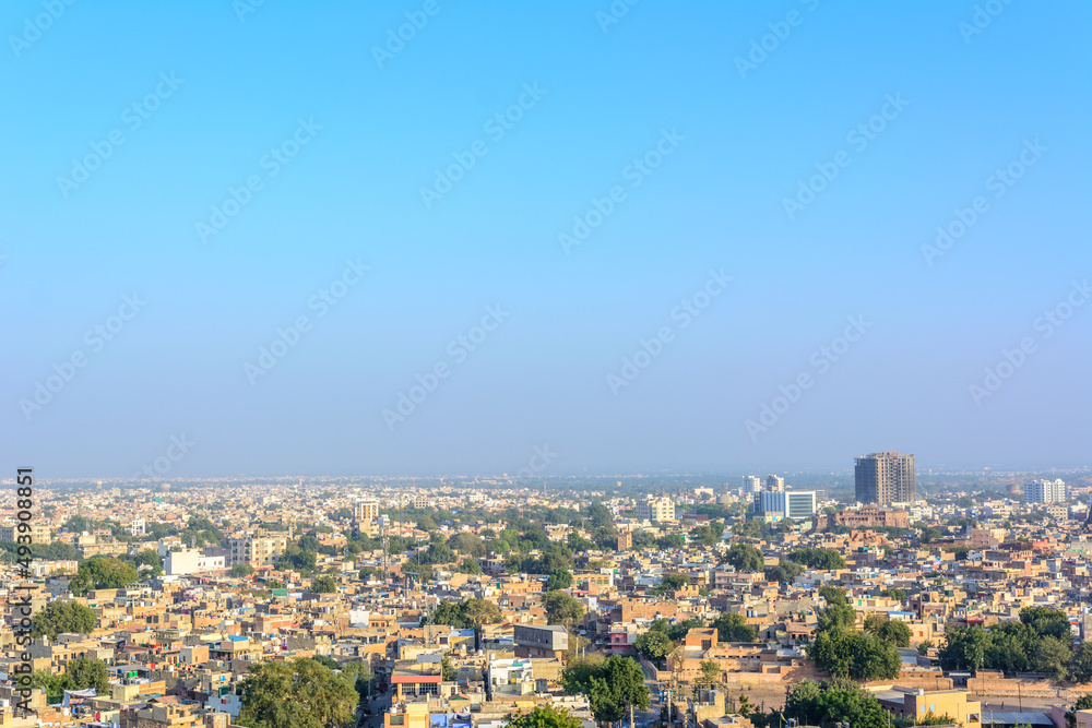 Fototapeta premium View of Blue city Jodhpur from Mehrangarh Fort, Jodhpur, Rajasthan, India .