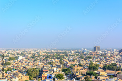 View of Blue city Jodhpur from Mehrangarh Fort, Jodhpur, Rajasthan, India .