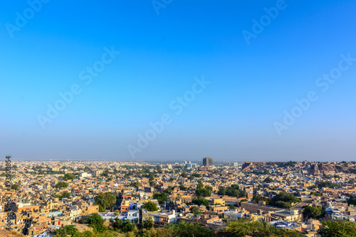 View of Blue city Jodhpur from Mehrangarh Fort, Jodhpur, Rajasthan, India . © Sumit