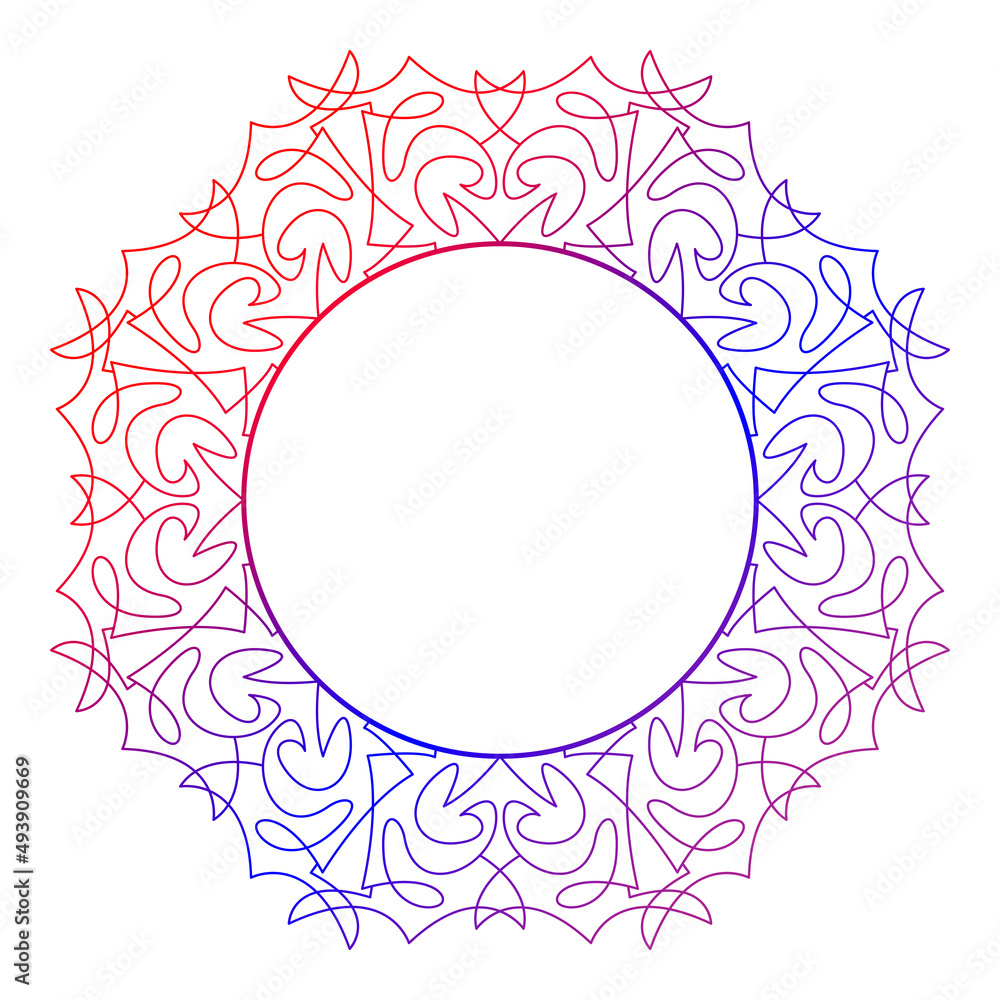 Circle frame in form of mandala. Pattern for Henna Mehndi or tattoo decoration. Decorative ornament in ethnic oriental style, vector illustration. Circle frame in form of mandala. Pattern for Henna Mehndi or tattoo decoration. Decorative ornament in ethnic oriental style, vector illustration.