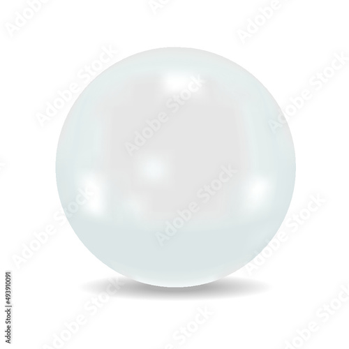 3D ball. White sphere isolated on a white background