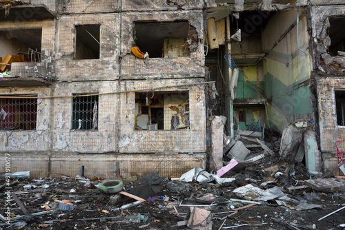 Photography 2022 Russian invasion of Ukraine bombed building destroyed Ukraine Russian aggression