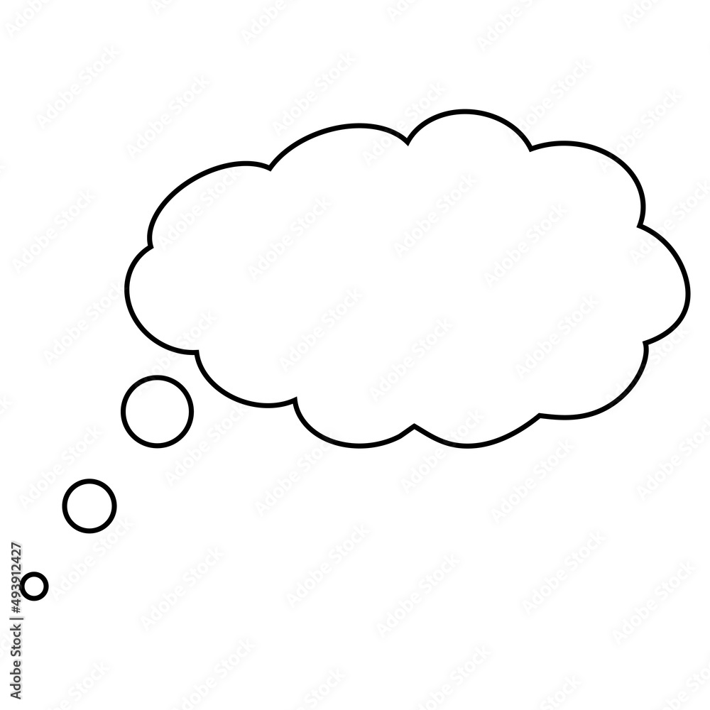 Bubble think dream icon, cloud hot air balloon, comic box template Bubble think dream icon, cloud hot air balloon, comic box template