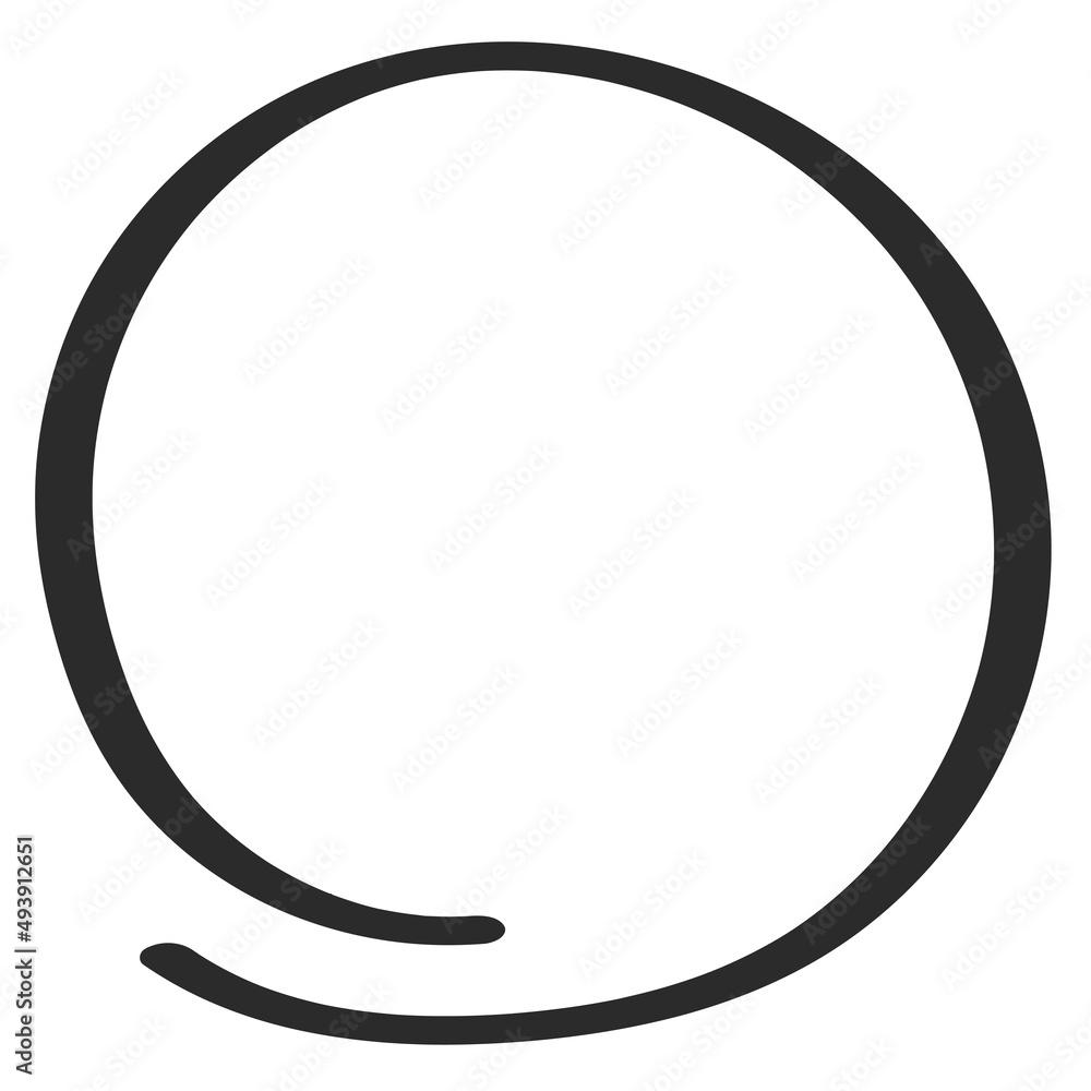 Draw circle with marker, round logo is drawn by hand with a marker pencil Draw circle with marker, round logo is drawn by hand with a marker pencil