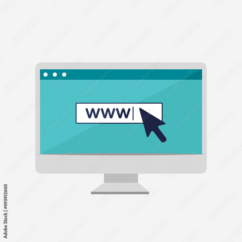 Simple browser window on the computer screen. Flat vector stock illustration. Simple browser window on the computer screen. Flat vector stock illustration.
