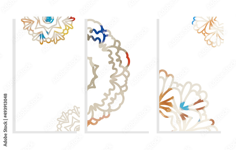 Obraz premium decorative floral design vector cover background set