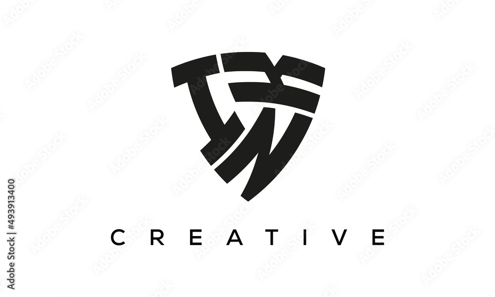 INK letters logo, security Shield logo vector INK letters logo, security Shield logo vector