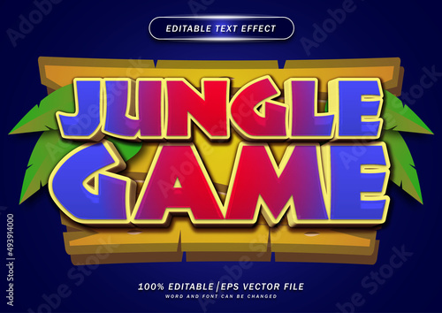 Jungle game text editable effect