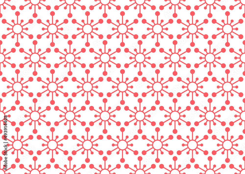 Flower geometric pattern. Seamless vector background. White and pink ornament. Ornament for fabric, wallpaper, packaging. Decorative print Flower geometric pattern. Seamless vector background. White and pink ornament. Ornament for fabric, wallpaper, packaging. Decorative print