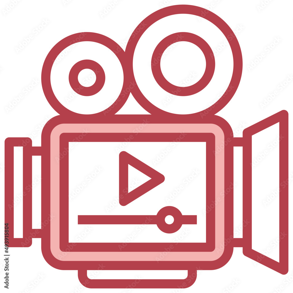 VIDEO CAMERA red line icon,linear,outline,graphic,illustration VIDEO CAMERA red line icon,linear,outline,graphic,illustration
