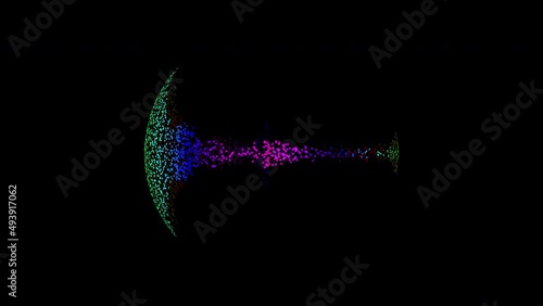 Wallpaper Mural Abstract audio wave spectrum moving at black background. Seamless loopable background. Torontodigital.ca