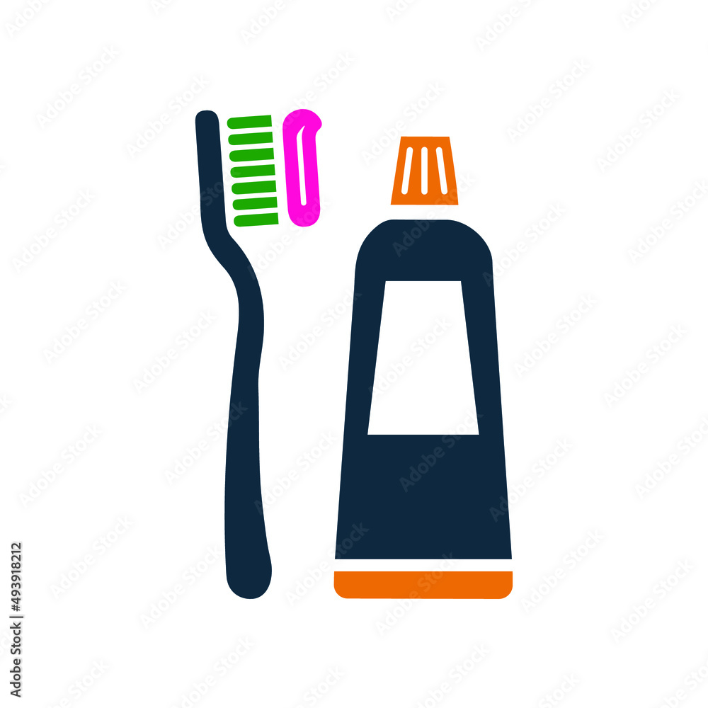 Dental, toothbrush, toothpaste icon. Simple flat design concept. Dental, toothbrush, toothpaste icon. Simple flat design concept.