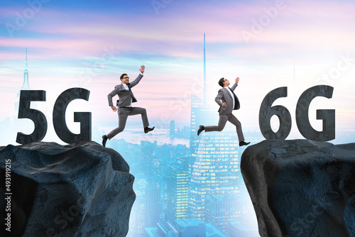 Concept of moving from 5g technology to 6g © Elnur