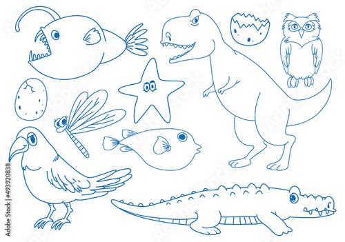 Set of simple children hand drawing objects