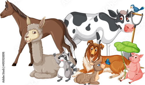 Many animals sitting in group