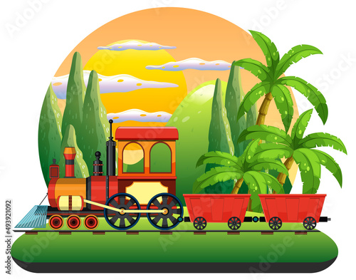 Train with natural scene