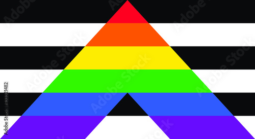 LGBTQ+ Rights Pride Flag of Straight Ally Vector