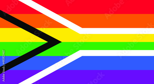 LGBTQ+ Rights Pride Flag of South Africa Vector