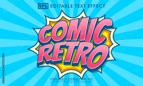 Editable text effect in comic pop art style