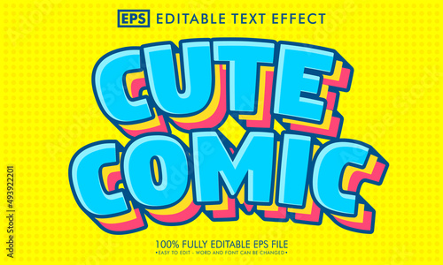 Editable text effect in comic pop art style
