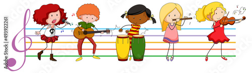 Kids playing musical instrument