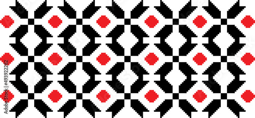Traditional Romanian folk art knitted embroidery pattern; sewing pattern