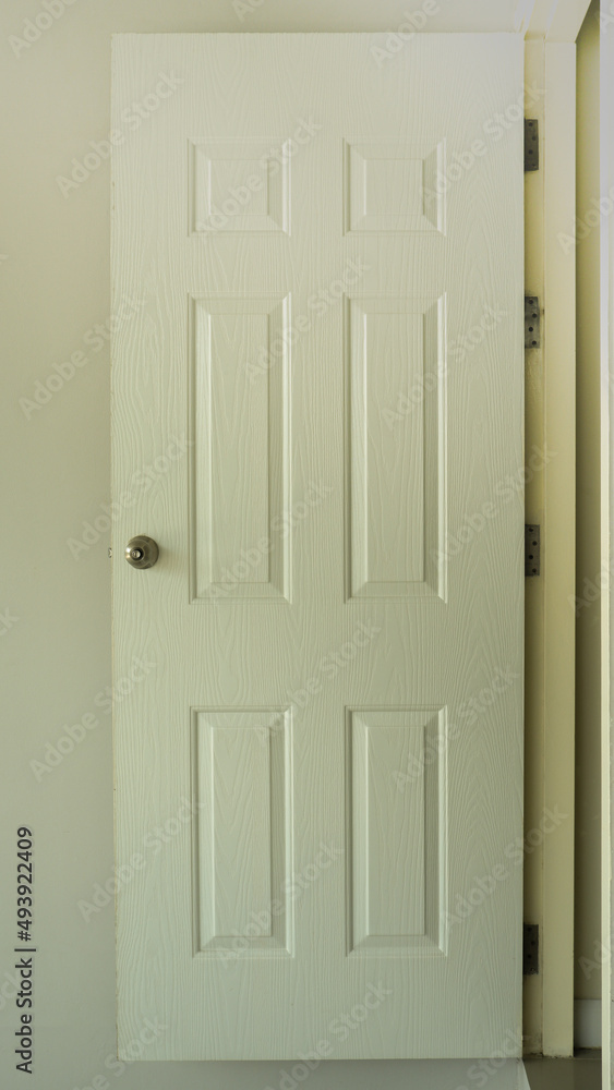 white closed door with frame isolated on background. white closed door with frame isolated on background.