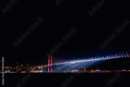 Turkey Republic Anniversary, fireworks at Istanbul Bosphorus © sercansamanci
