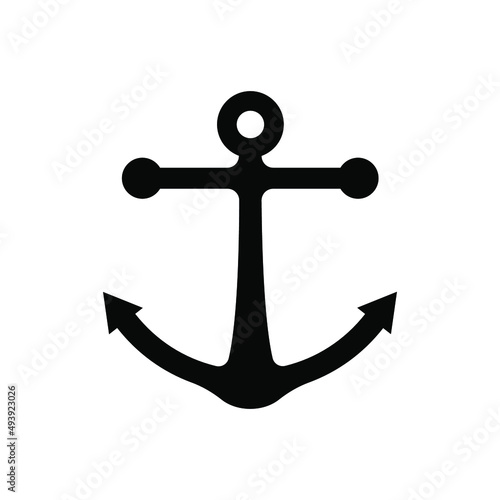anchor icon vector. simple flat shape isolated