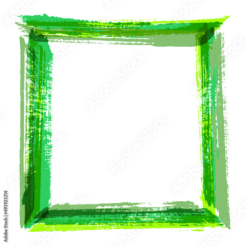 Green brucs stroke painted frame border template