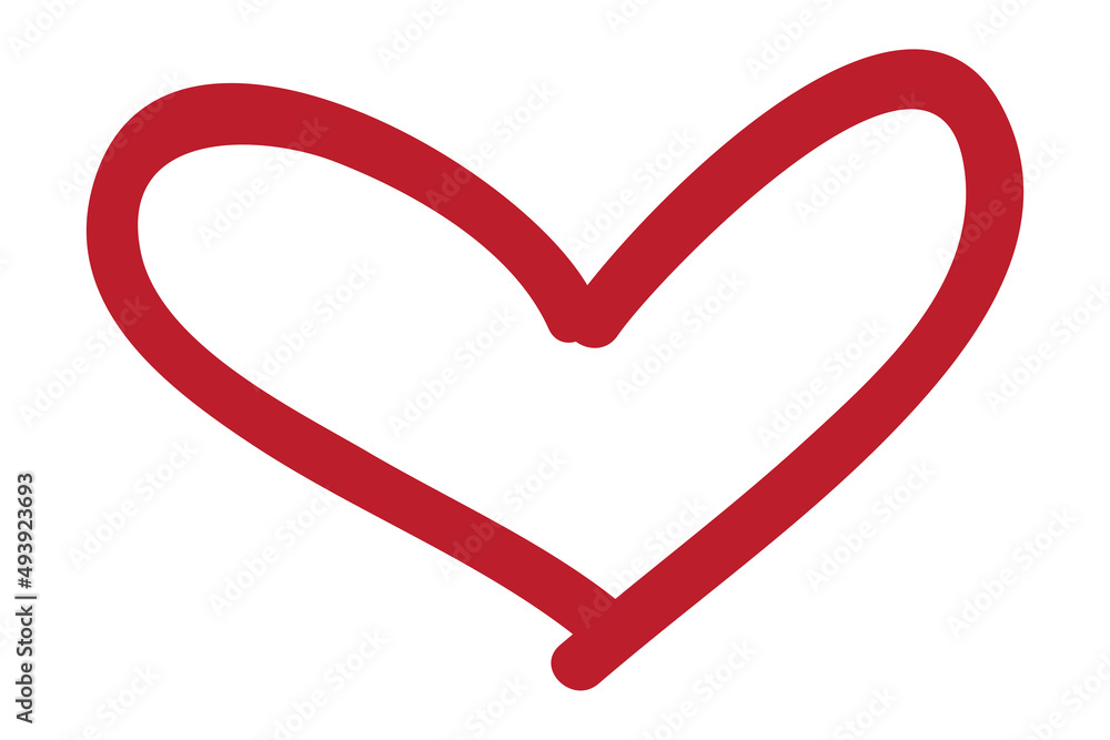 Heart contour vector. Red hand drawn love icon isolated. Paint brush stroke heart icon. Hand drawn vector for love logo, heart symbol, doodle icon and Valentine's day. Painted grunge vector shape Heart contour vector. Red hand drawn love icon isolated. Paint brush stroke heart icon. Hand drawn vector for love logo, heart symbol, doodle icon and Valentine's day. Painted grunge vector shape