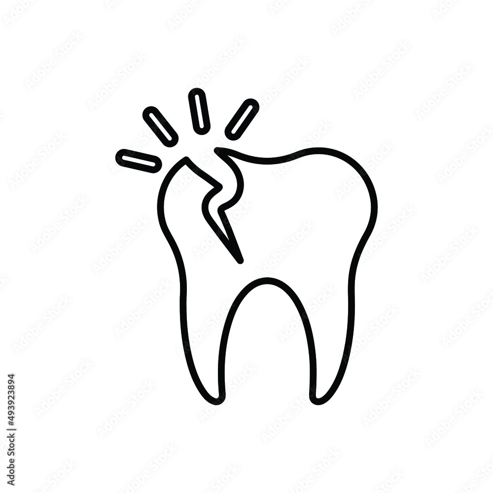 Teeth, Problem outline icon. Line vector design. Teeth, Problem outline icon. Line vector design.