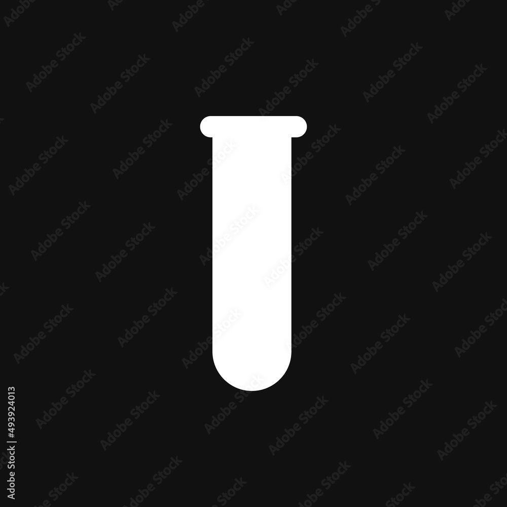 Test tube icon on grey background Test tube icon on grey background