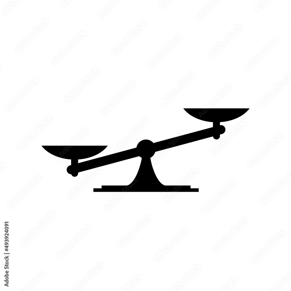 Mechanical scales balance icon isolated on white background Mechanical scales balance icon isolated on white background