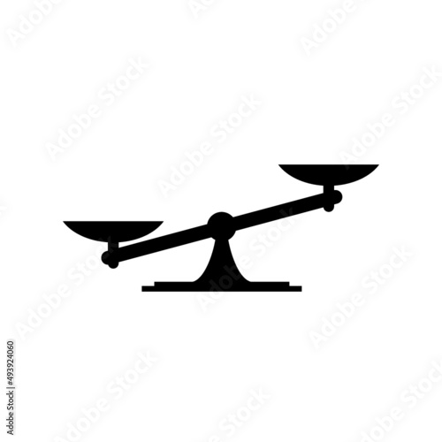 Mechanical scales balance icon isolated on white background