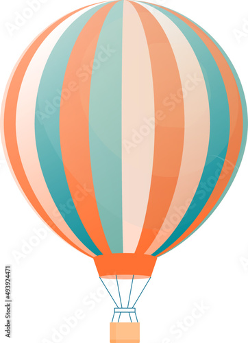 Sky Balloon or Aerostat Colorful Illustration