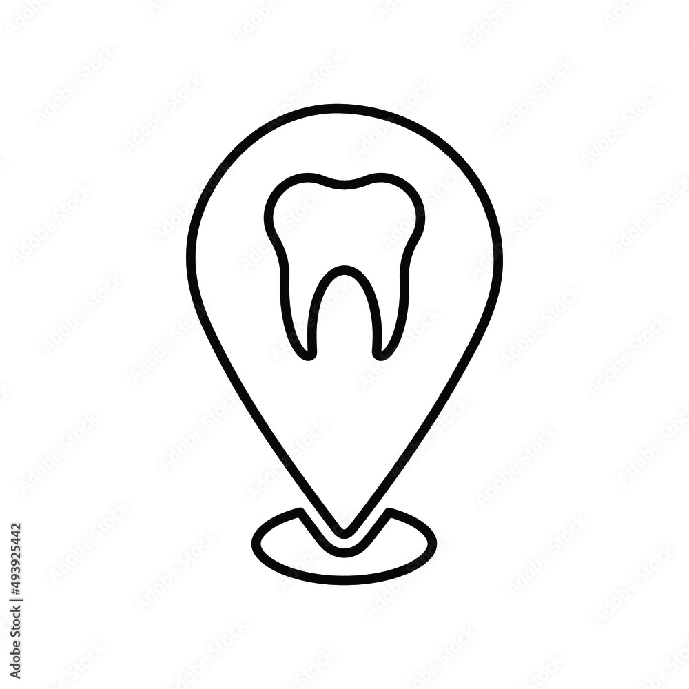 Teeth, location line icon. Outline vector. Teeth, location line icon. Outline vector.