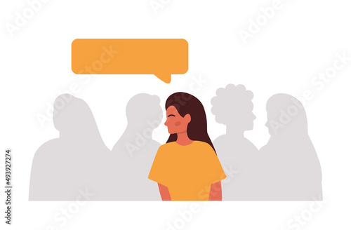 Uniqueness and individuality concept. Character standing out