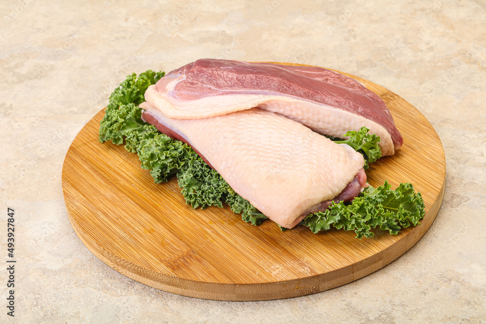 Raw duck breast for cooking Raw duck breast for cooking