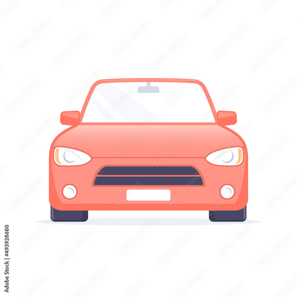 Car Vector icon. Front view car isolated illustration