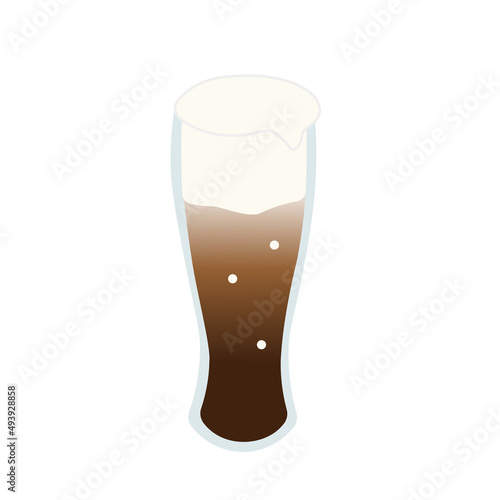 グラスに入った黒ビールのイラスト