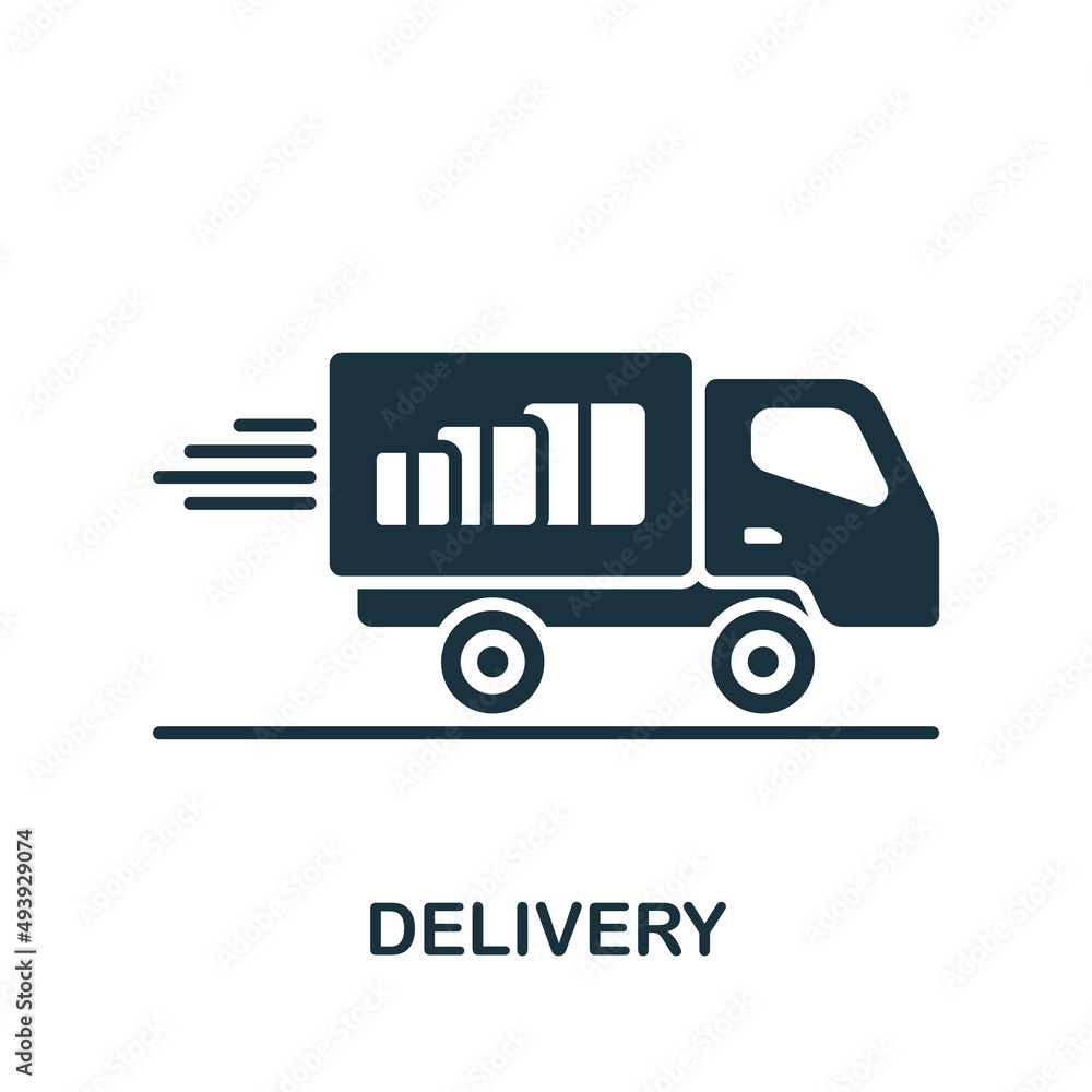Fototapeta premium Delivery icon. Monochrome simple icon for templates, web design and infographics