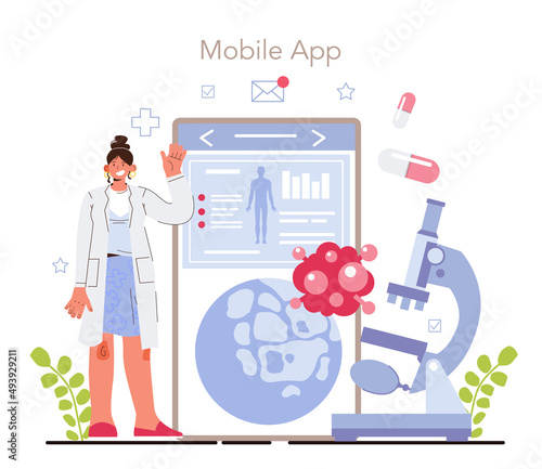 Oncology research online service or platform. Cancer modern diagnostic