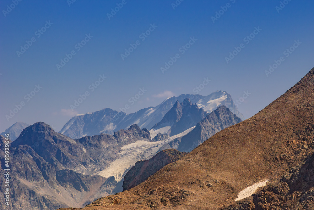 Mountains and glaciers of the Caucasus near Dombay Mountains and glaciers of the Caucasus near Dombay