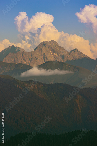 Clouds over the peaks of the Western Caucasus